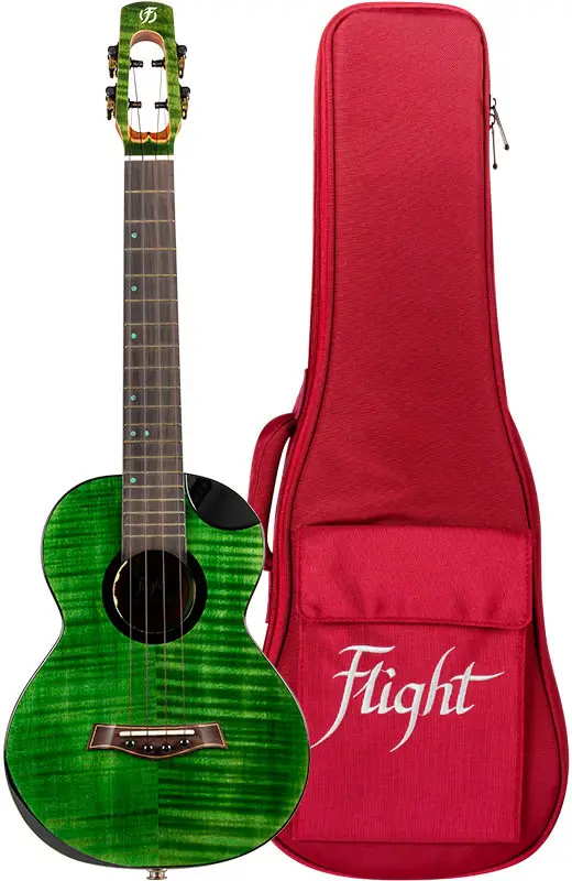 Bestseller Flight Comet Tenor All Solid Electro Ukulele - Green -