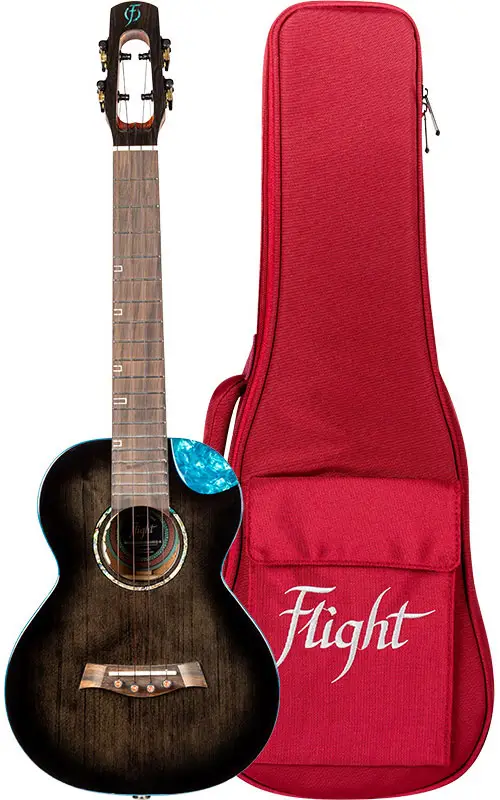 Flight Nighthawk Tenor Electro Ukulele - Black Stain - Sale